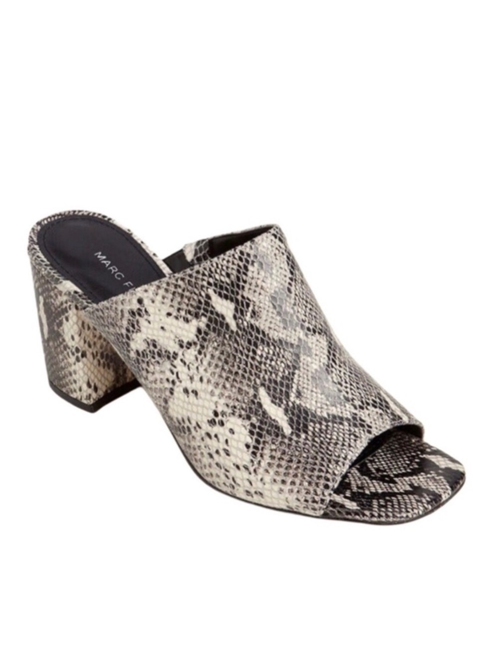 Marc Fisher Resa Snakeprint Block Heel Mule